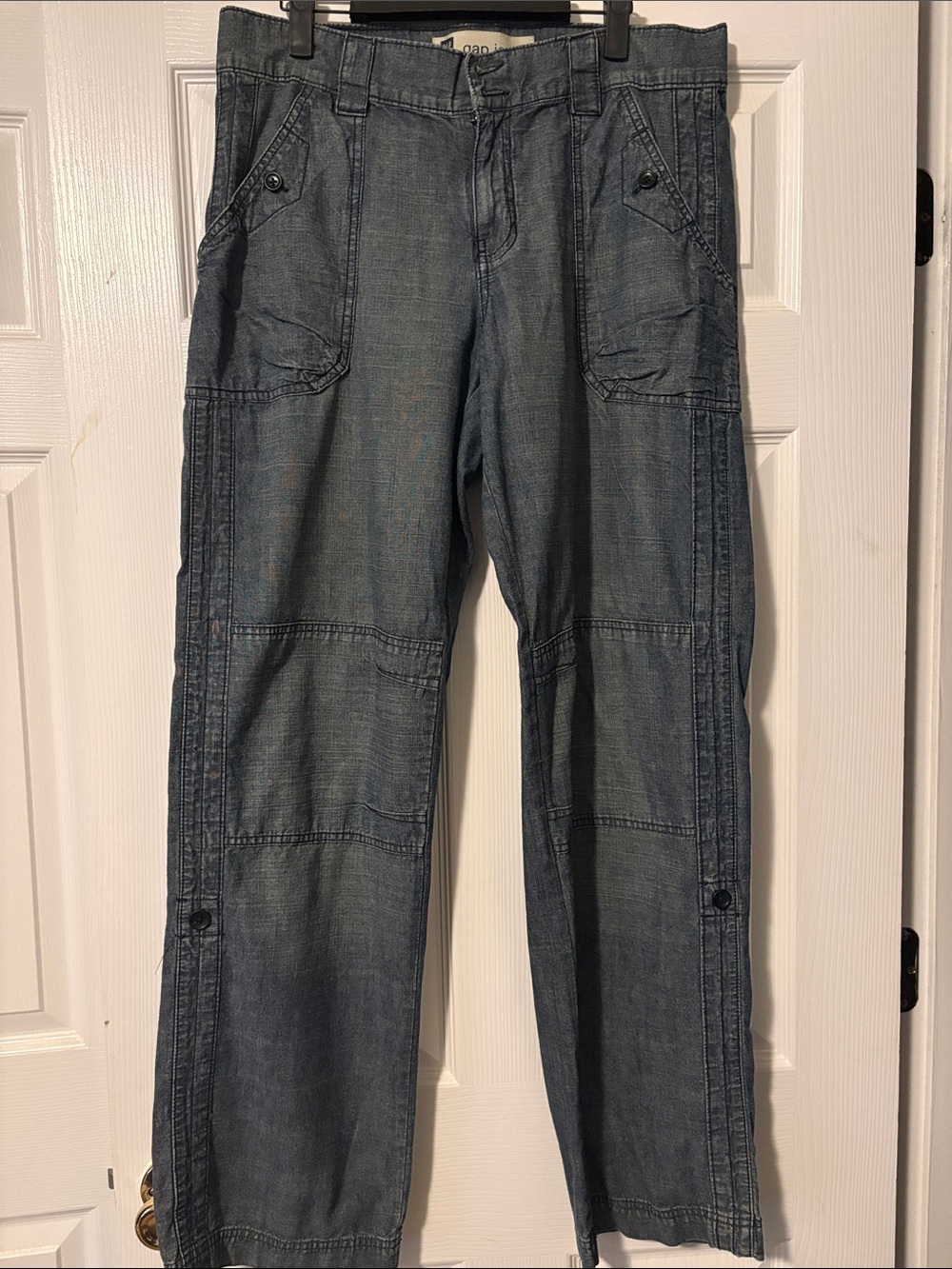 GAP Relaxed Cargo-Style Jeans in Faded Blue